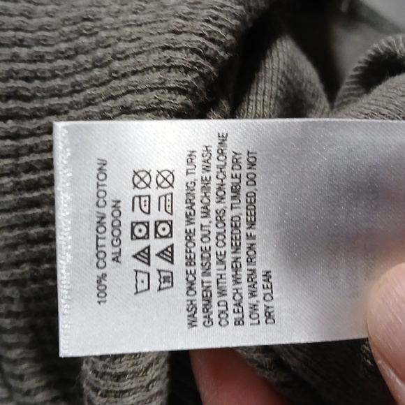 Lucky Brand Waffle Knit Thermal Long Sleeve Mens Medium Top NWT Gray - Picture 4 of 8